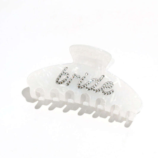 Bride hair clip white