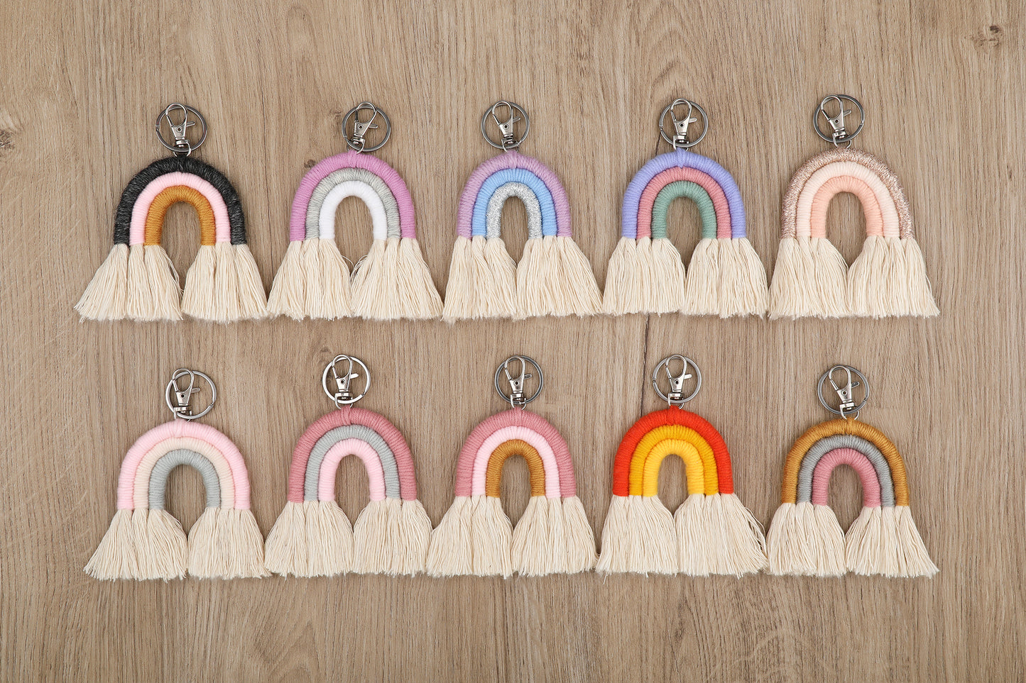 Schlüsselanhänger Regenbogen Boho