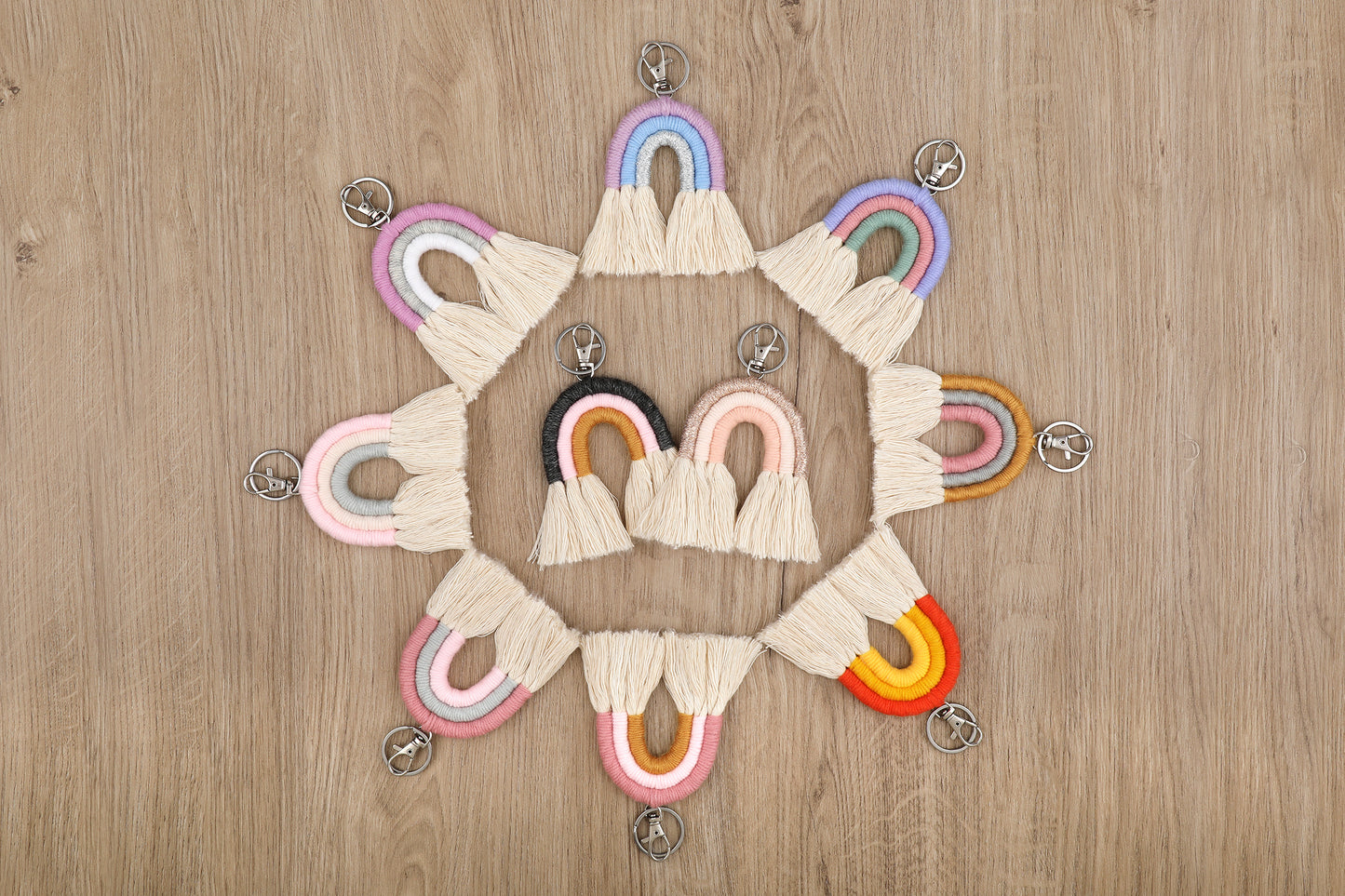 Schlüsselanhänger Regenbogen Boho