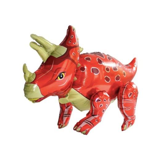 Folienballon – 4D Dino Triceratops Rot