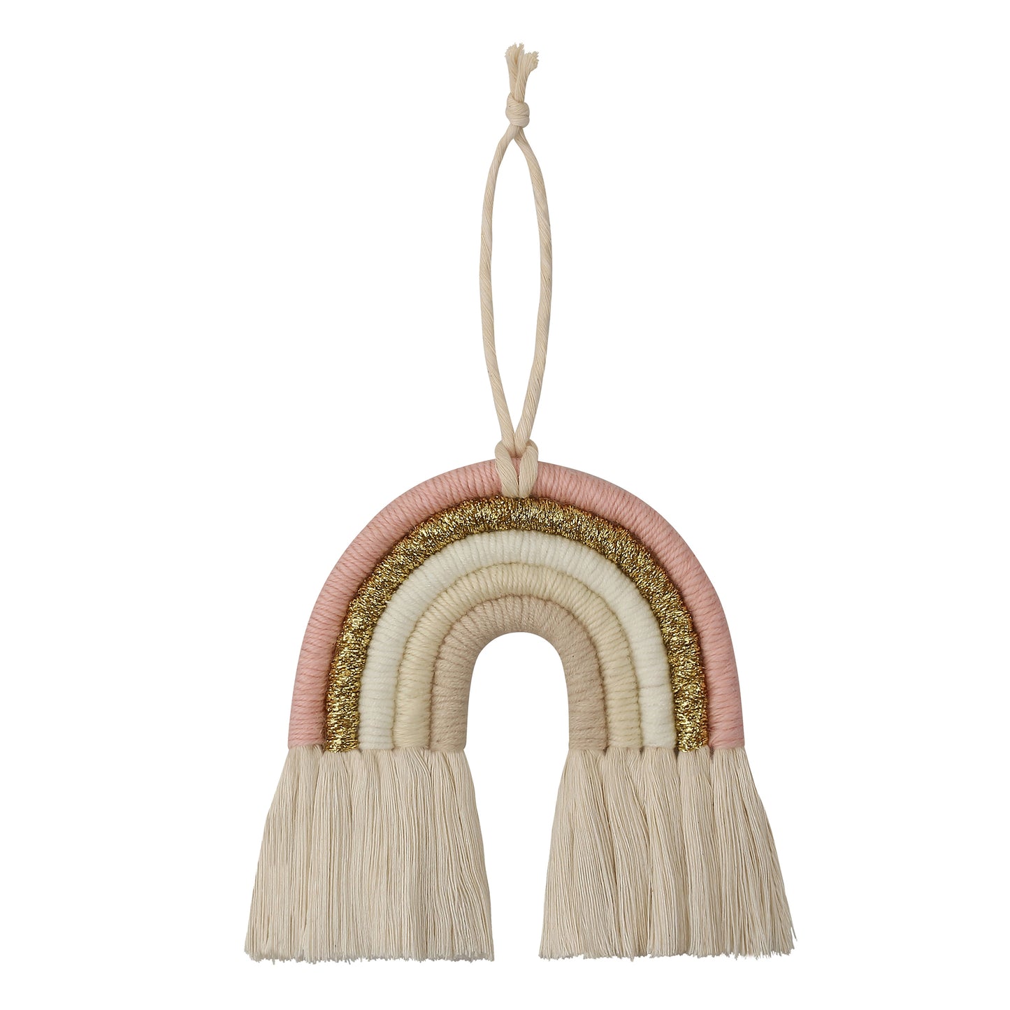 Makramee Regenbogen Wanddekoration Glitzer