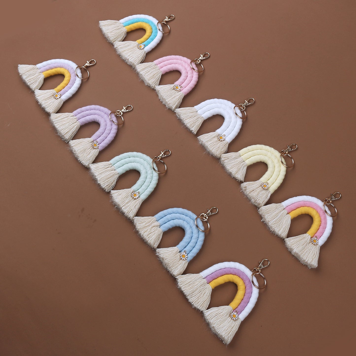 Keychain Rainbow Boho Flower
