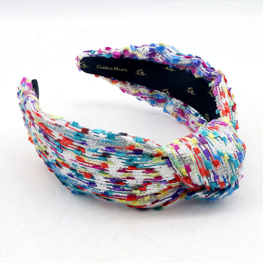 Headband Metallic Silver Rainbow
