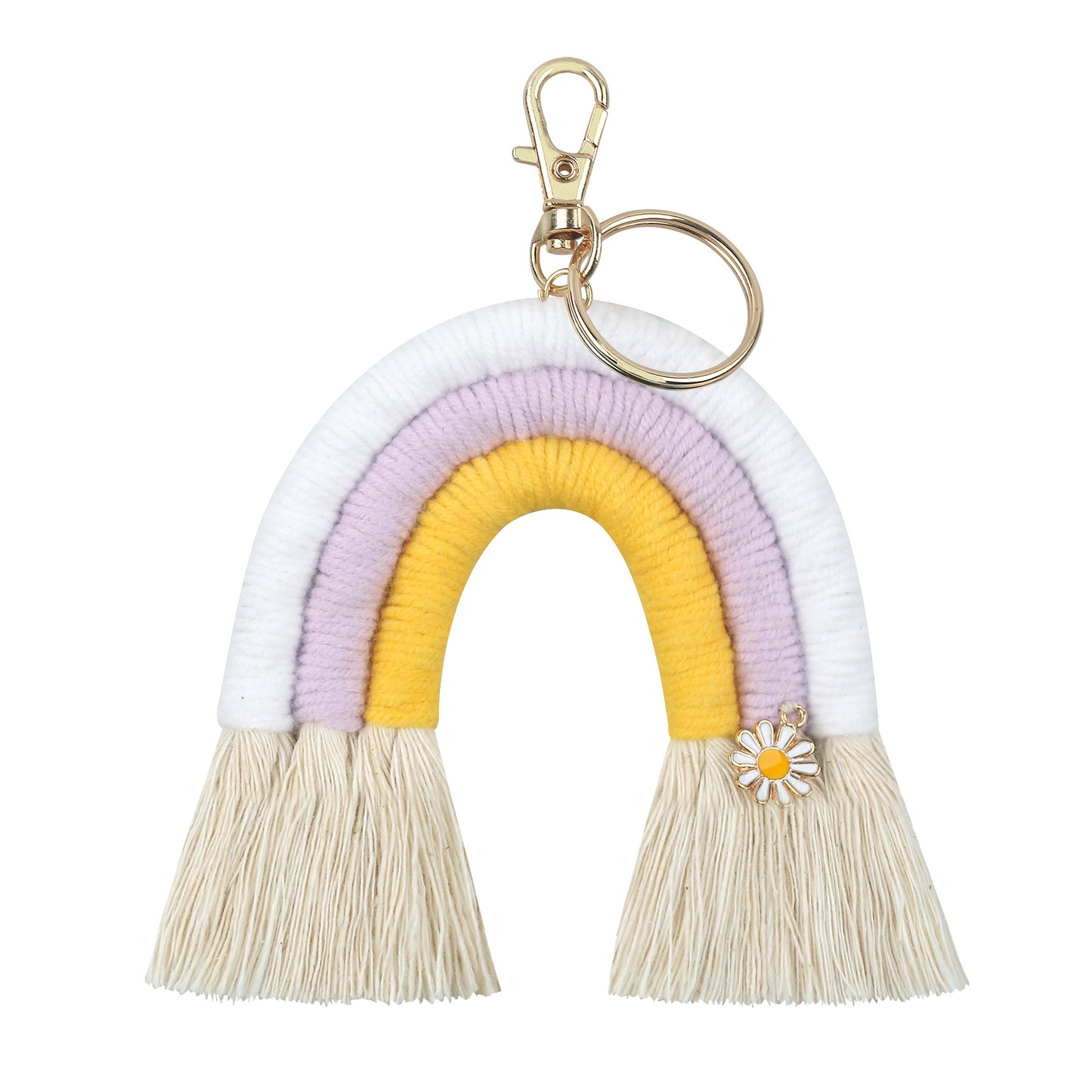 Keychain Rainbow Boho Flower