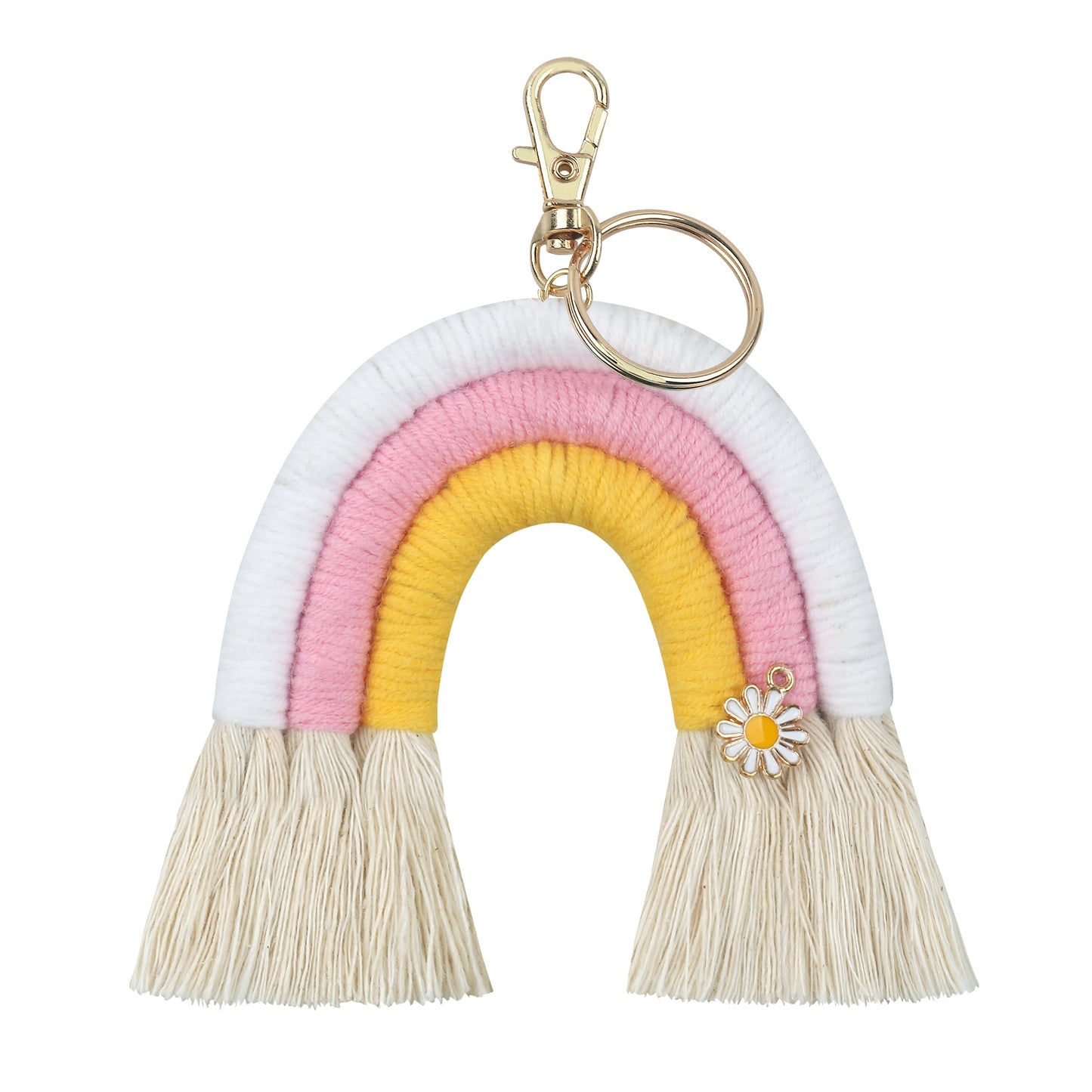Keychain Rainbow Boho Flower