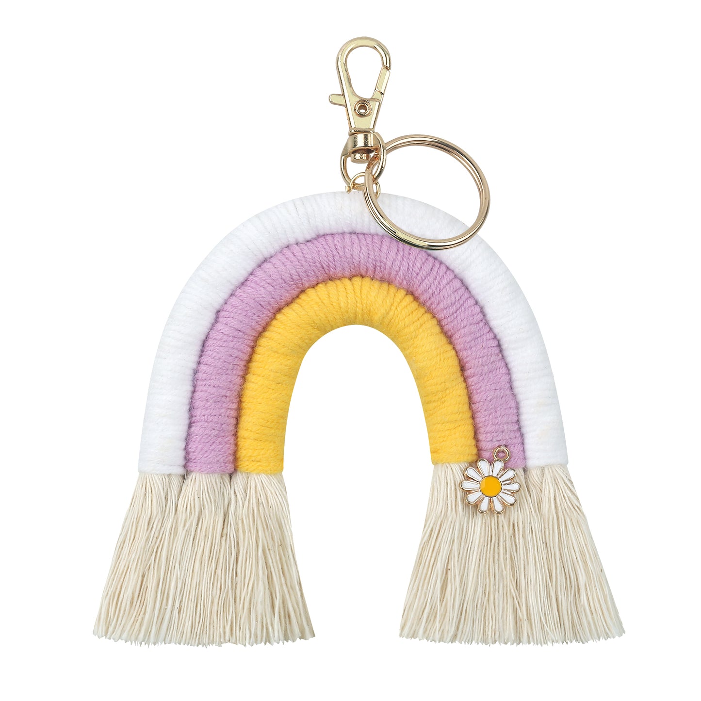 Keychain Rainbow Boho Flower