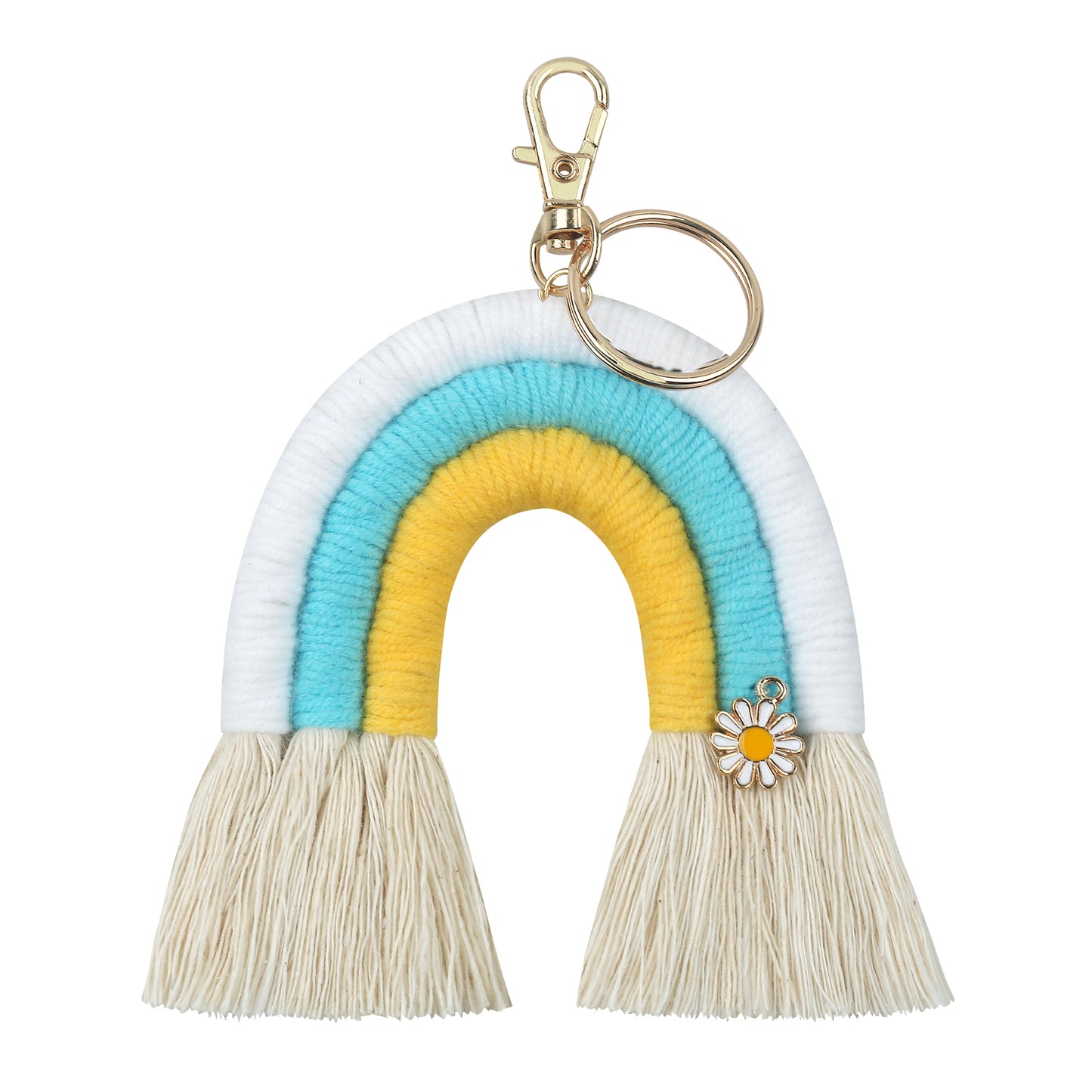 Keychain Rainbow Boho Flower