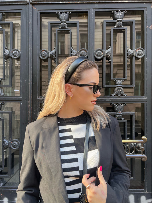 Haarreif in Leder-Optik