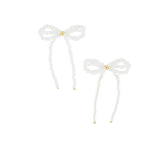 Aurora Pearl Bow Earrings