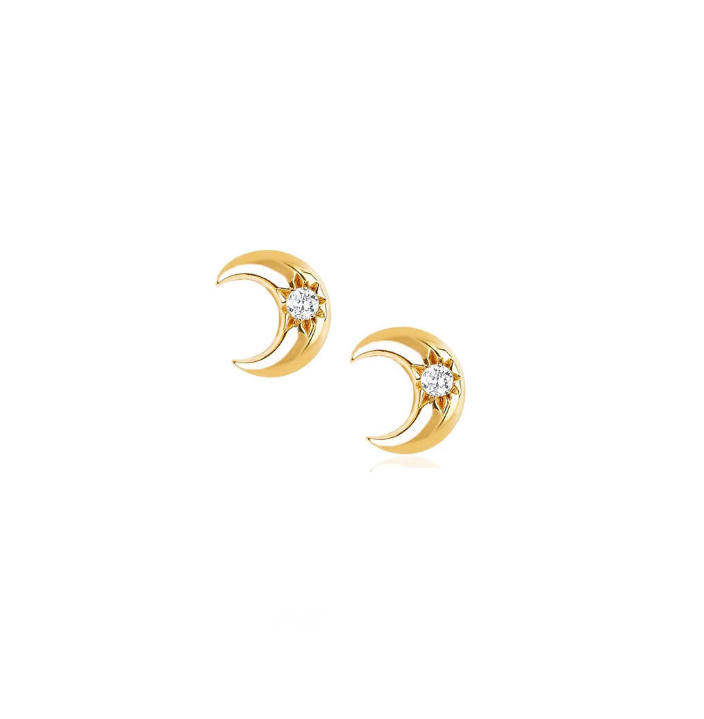 moon stud earrings